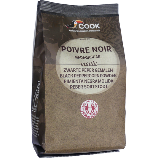 Cook épices -- Poivre noir en poudre biopartenaire Vrac (origine Madagascar) - 500 g