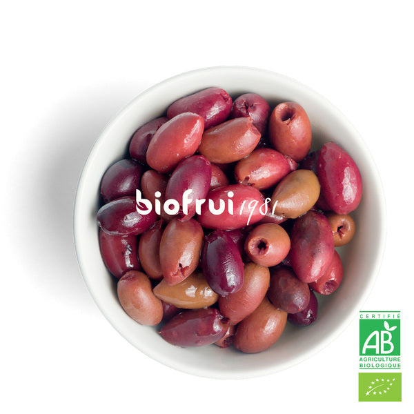 Olive kalamon noire de kalamata dénoyautée en saumure traditionnelle bio - 1