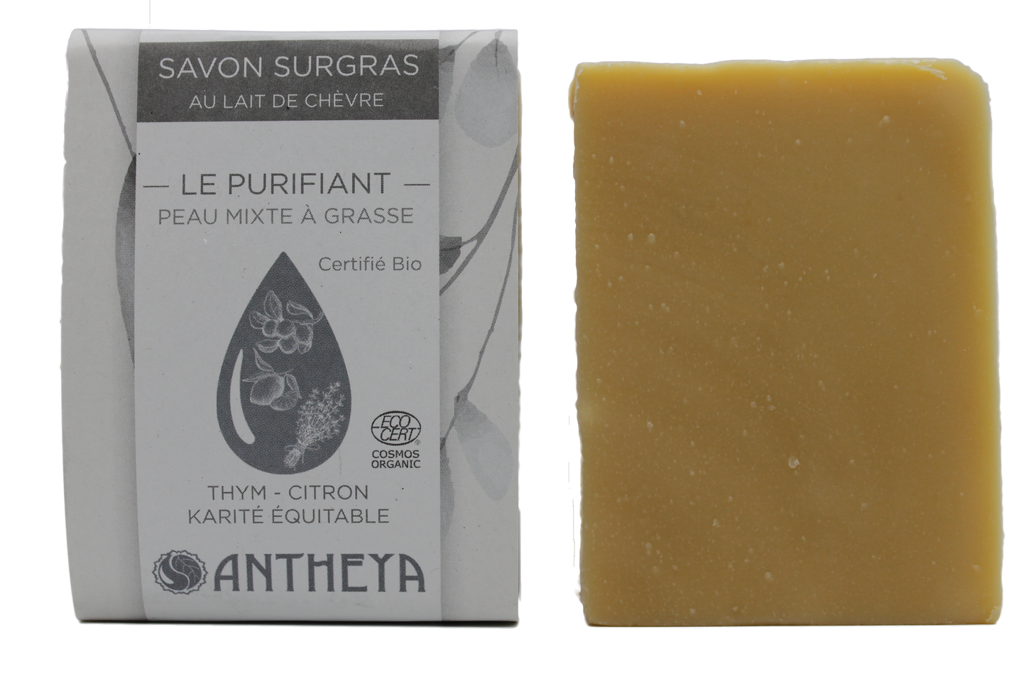 Antheya -- Savon lait de chèvre - purifiant adolescents (bande papier) - 100 g